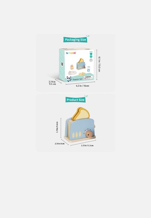 Greenbean Learning - Pretend & play wooden toaster - multi