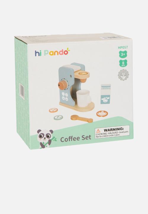 Greenbean Learning - Pretend & play wooden coffee maker set 8pcs - multi