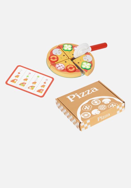 Greenbean Learning - Pretend & play wooden pizza making set 16pcs - multi