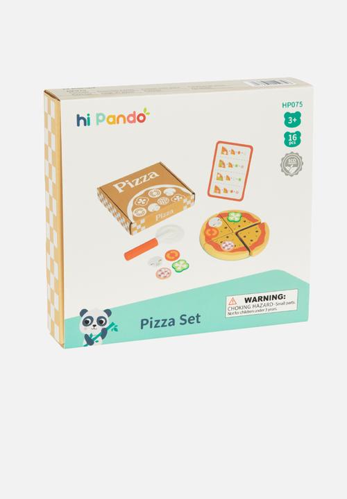 Greenbean Learning - Pretend & play wooden pizza making set 16pcs - multi