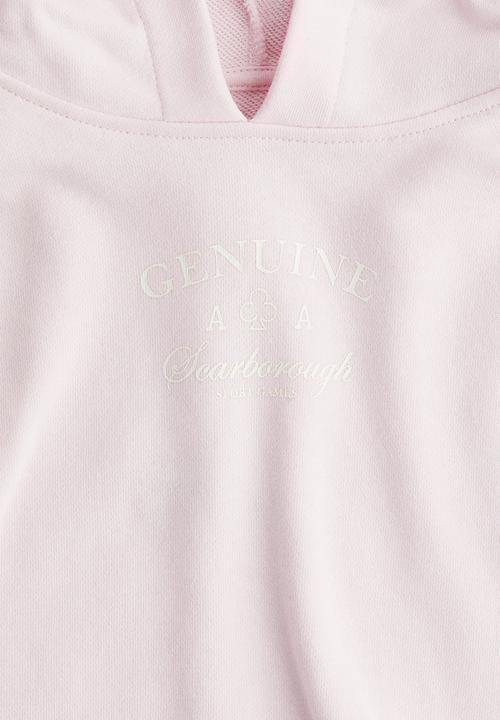 H&M - Printed cropped hoodie - light pink
