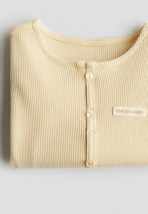 H&M - Button-detail jersey top -  light beige