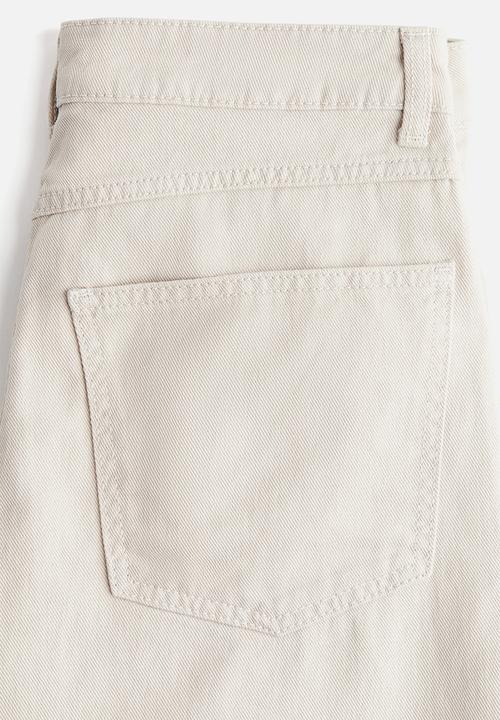 H&M - Barrel-leg twill trousers - light beige
