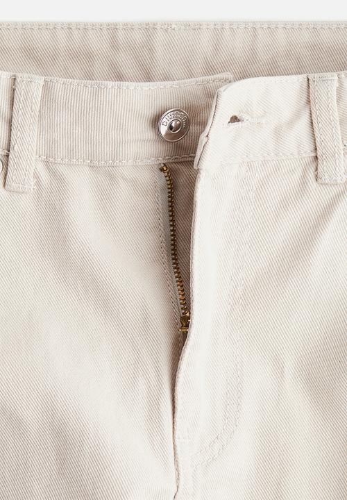 H&M - Barrel-leg twill trousers - light beige