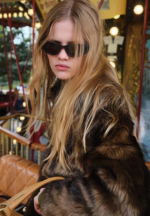 H&M - Fluffy coat - dark brown