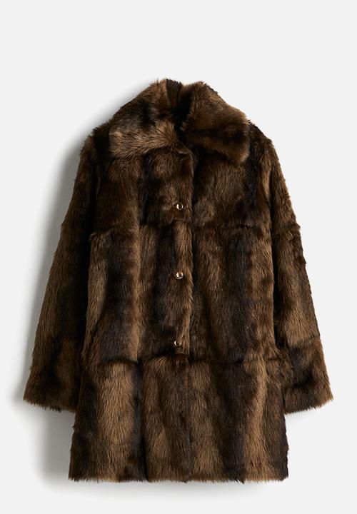 H&M - Fluffy coat - dark brown