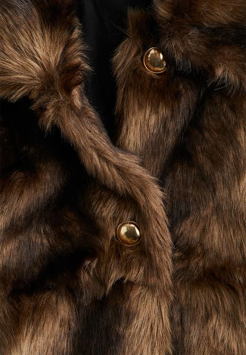 H&M - Fluffy coat - dark brown