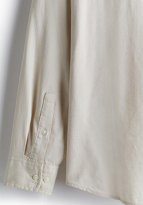 H&M - Regular fit textured shirt - light beige