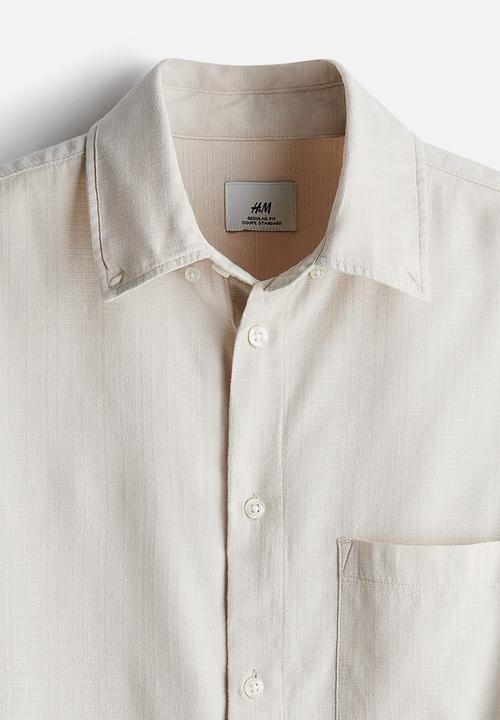 H&M - Regular fit textured shirt - light beige