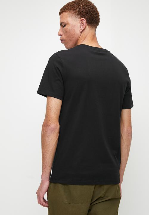GUESS - Short sleeve cn sprayed flock logo tee - jet black a996