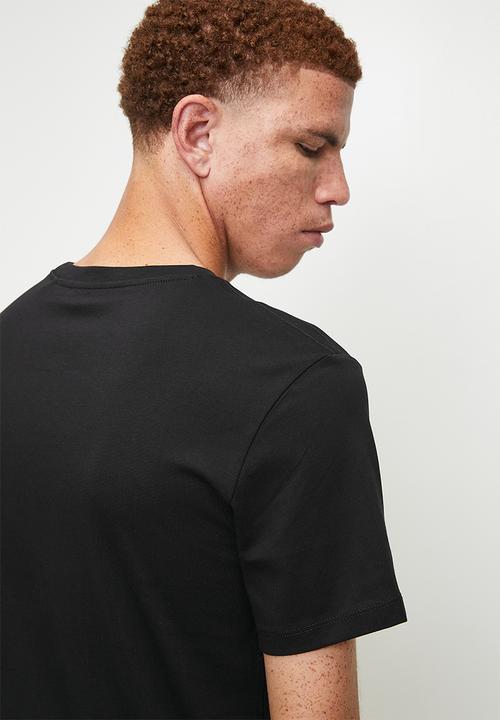 GUESS - Short sleeve cn sprayed flock logo tee - jet black a996