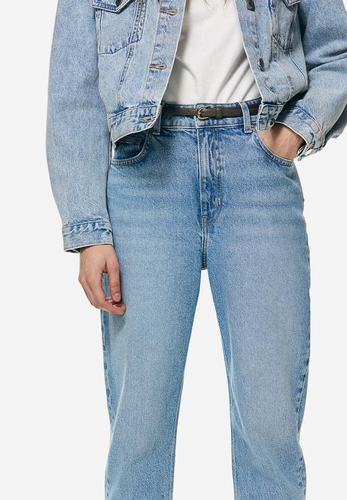 H&M - Slim mom high ankle jeans - light denim blue 