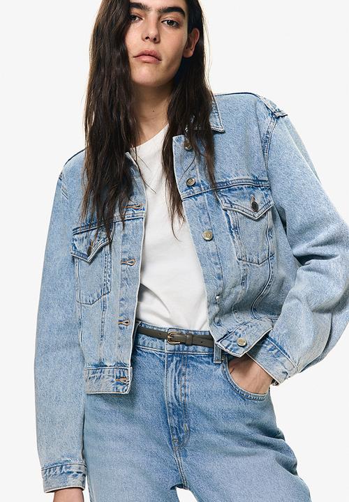 H&M - Slim mom high ankle jeans - light denim blue 