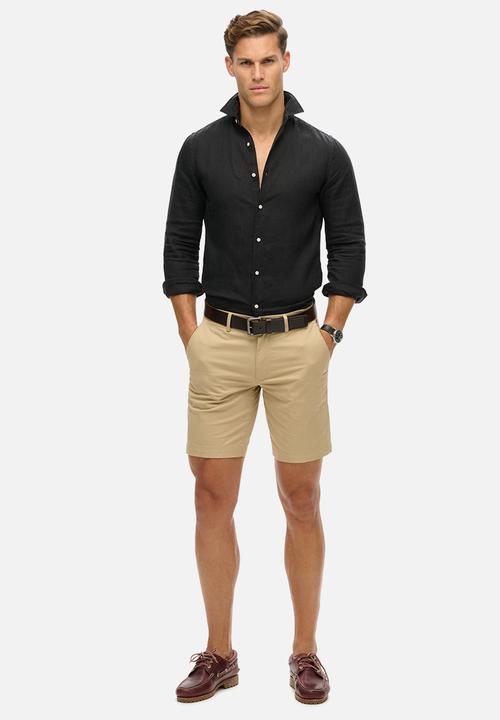 Superdry. - Casual Linen Long Sleeve Shirt - Black