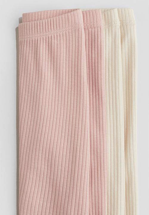 H&M - 2 Pack leggings - light dusty pink/beige