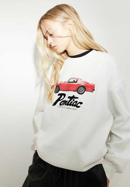 H&M - Oversized printed sweatshirt -  cream/general motors 