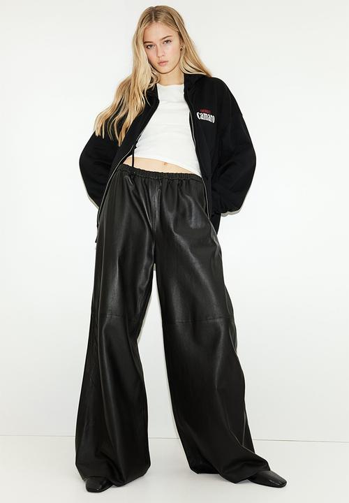 H&M - Oversized printed zip-through hoodie - black/general motors