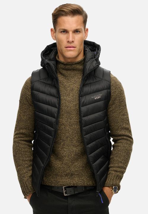 Superdry. - Hooded Fuji Padded Gilet - Black