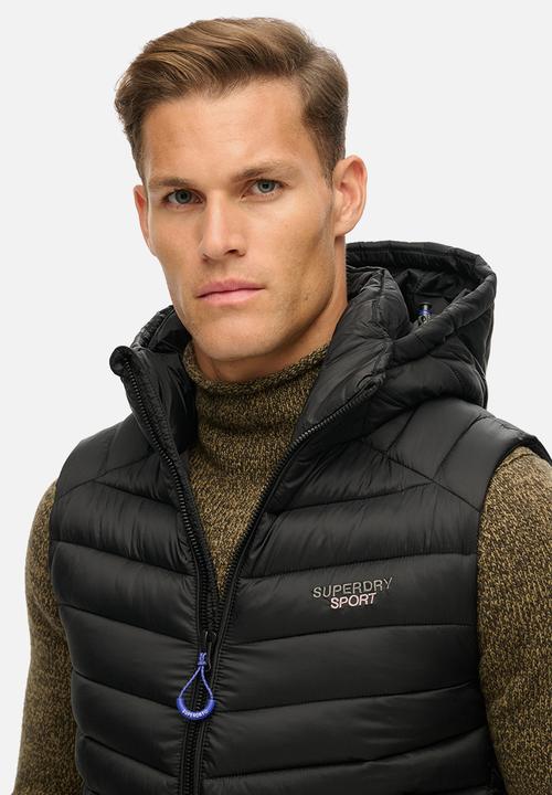Superdry. - Hooded Fuji Padded Gilet - Black
