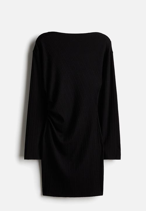 H&M - Draped bodycon dress - black