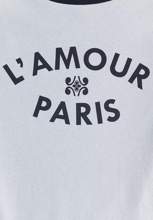H&M - Ribbed T-shirt - light blue l'amour 