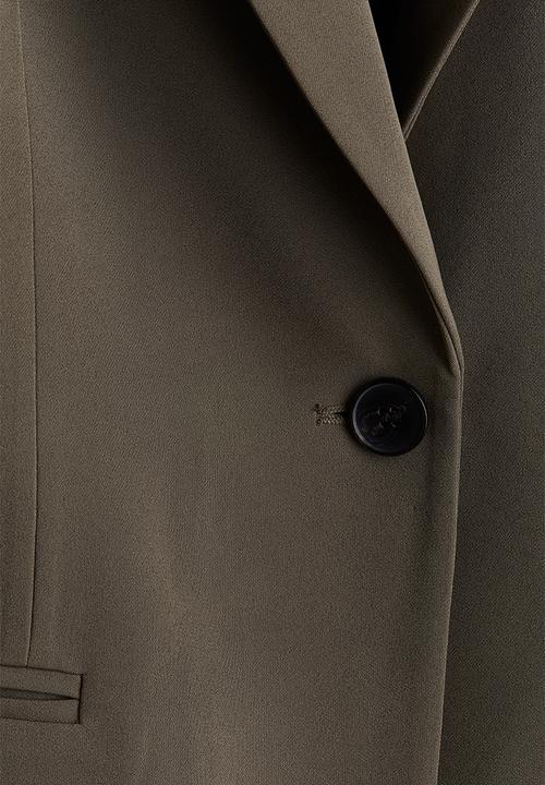 H&M - Gathered-sleeve jacket - dark mole
