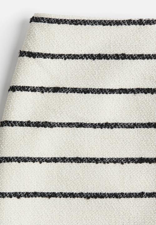 H&M - Mini skirt - white striped