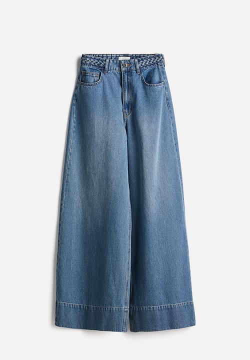 H&M - Wide high jeans - light denim blue