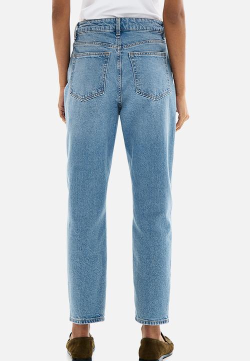 H&M - Slim mom high ankle jeans - pale denim blue