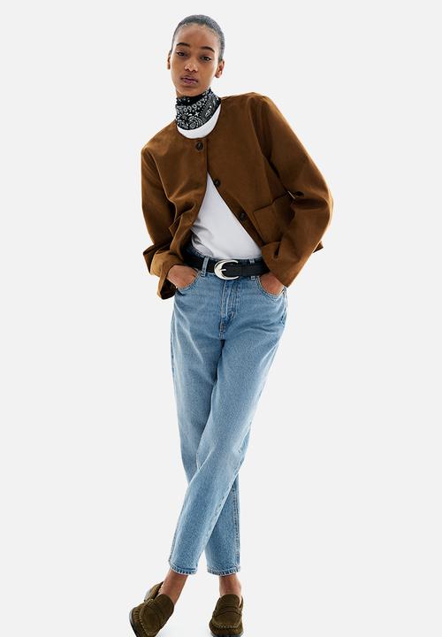 H&M - Slim mom high ankle jeans - pale denim blue