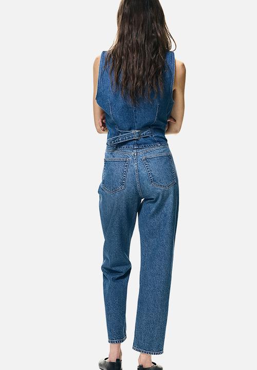 H&M - Slim mom high ankle jeans - denim blue