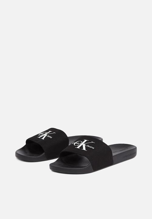 Calvin Klein - Slide monogram - black/bright white