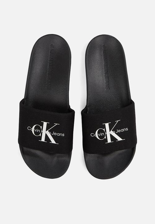 Calvin Klein - Slide monogram - black/bright white