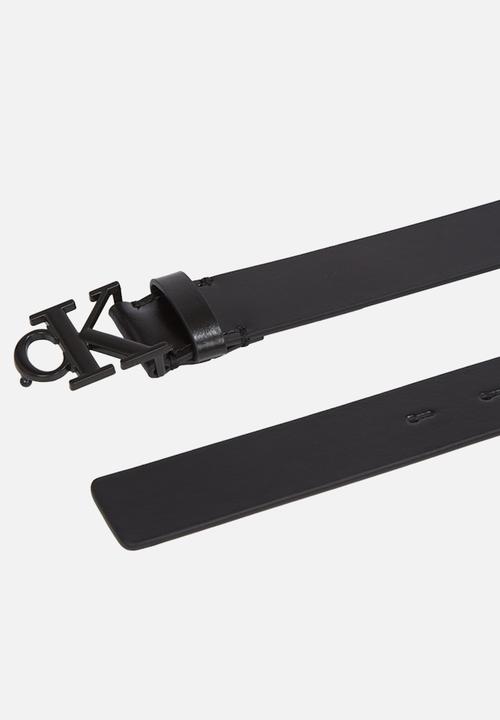 Calvin Klein - Monogram tonal plaque belt 30mm - black