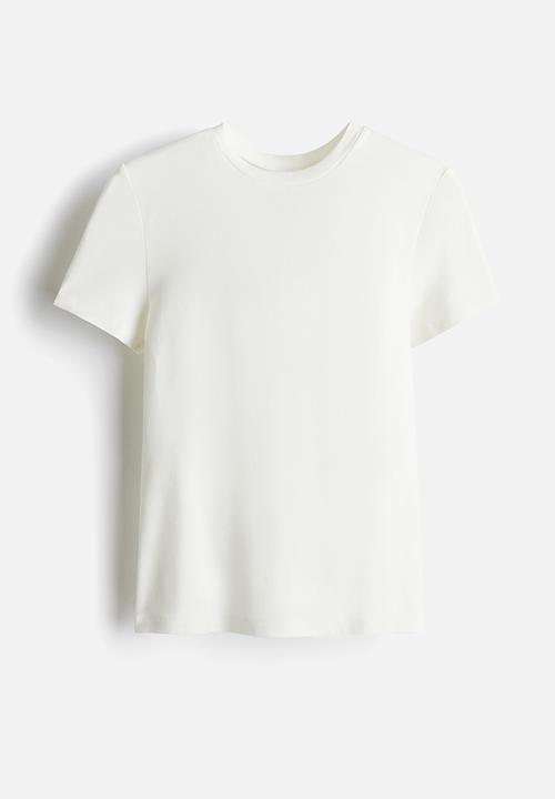 H&M - Fitted T-shirt - cream