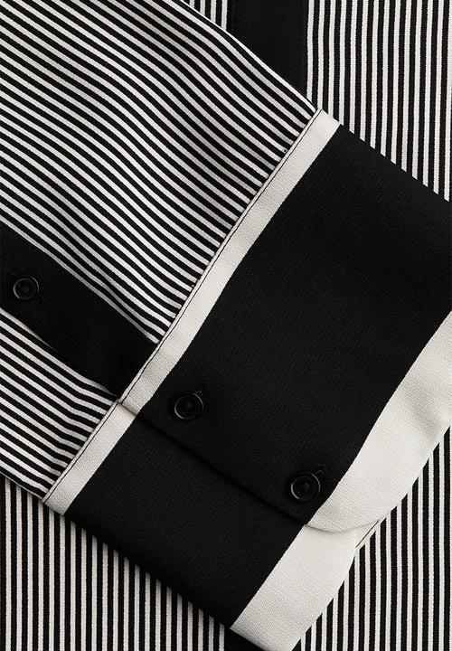 H&M - Loose-fit shirt - black/striped 
