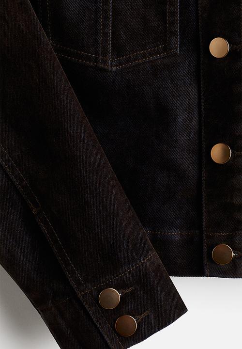 H&M - Flocked denim jacket - black