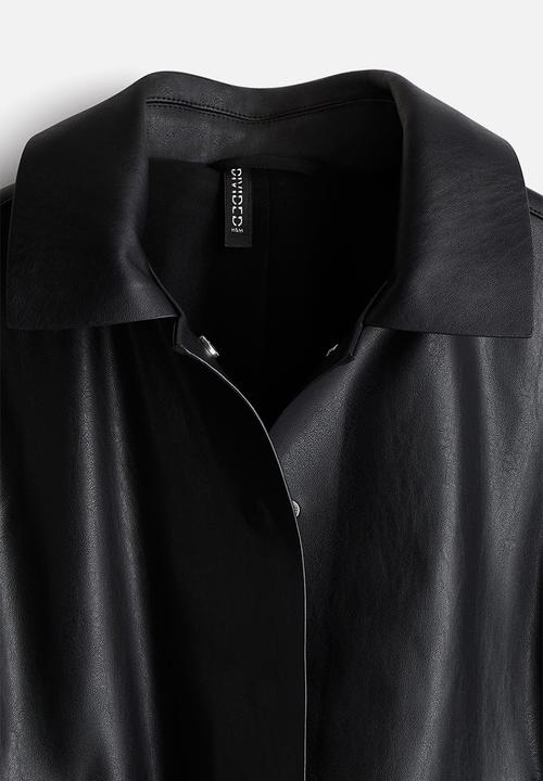 H&M - Raw-edge coated jacket - black