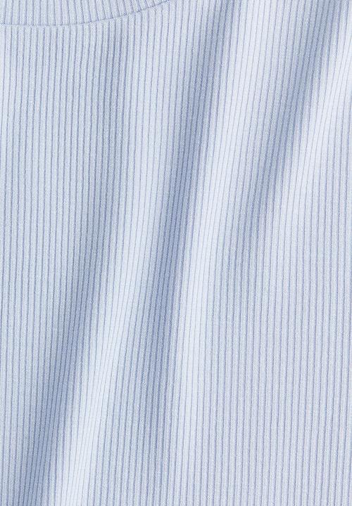 H&M - Lace-trimmed ribbed T-shirt -  light blue