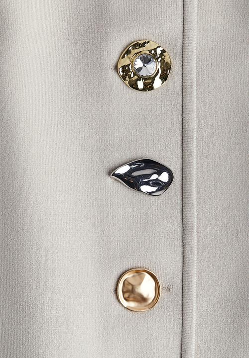 H&M - Button-detail bandeau top - light greige