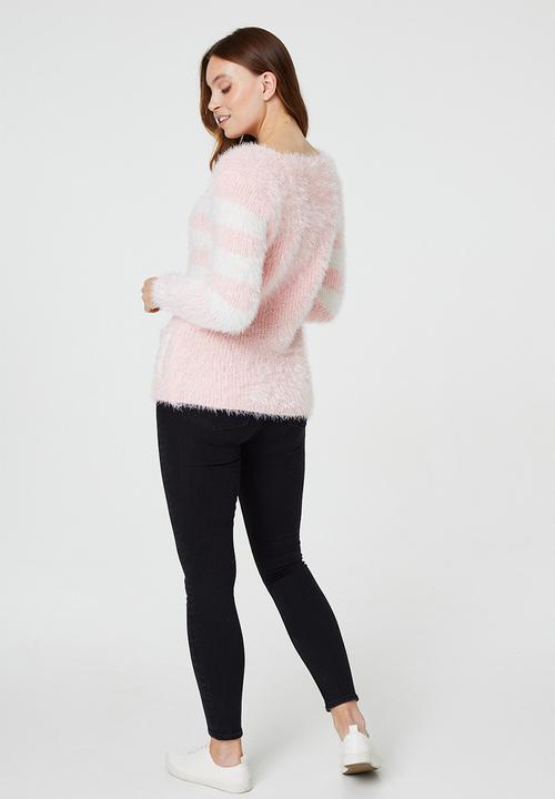 Stella Morgan - Colourblock Fluffly Knit Jersey - Blush