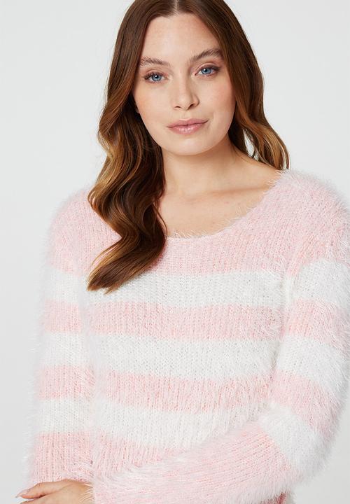 Stella Morgan - Colourblock Fluffly Knit Jersey - Blush