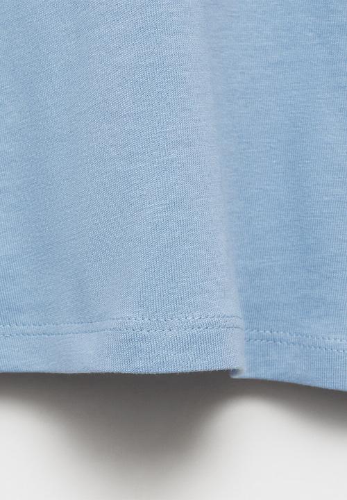 MANGO - T-shirt cut out l - light pastel blue