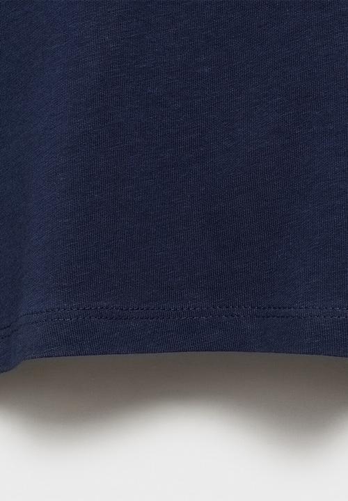 MANGO - T-shirt cut out l - navy