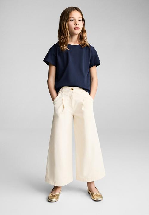 MANGO - T-shirt cut out l - navy