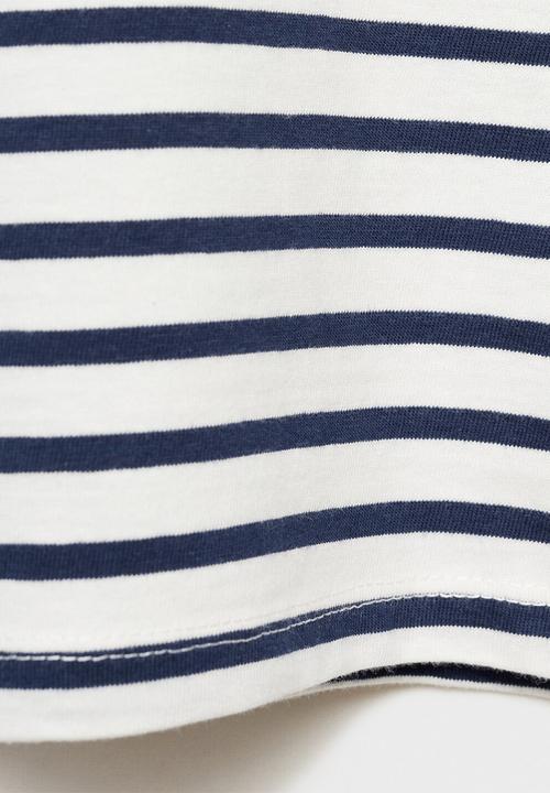 MANGO - T-shirt cutoutr - navy