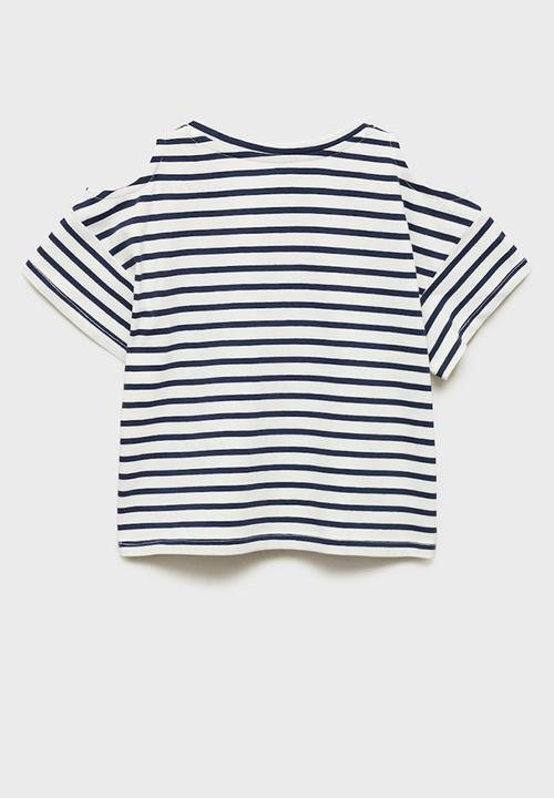 MANGO - T-shirt cutoutr - navy