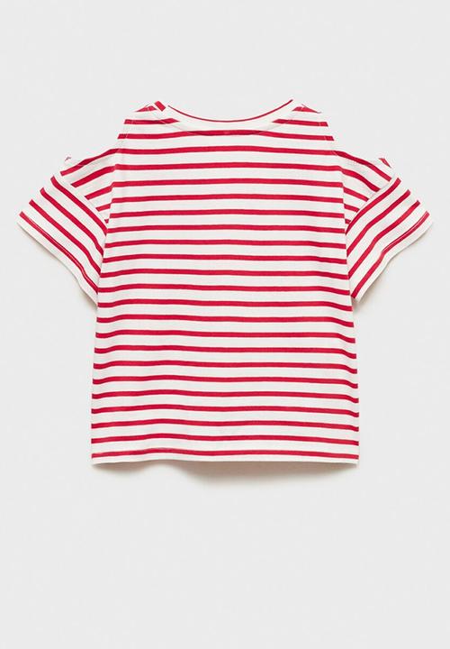MANGO - T-shirt cutoutr - red