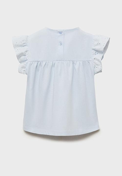 MANGO - T-shirt anita - light pastel blue