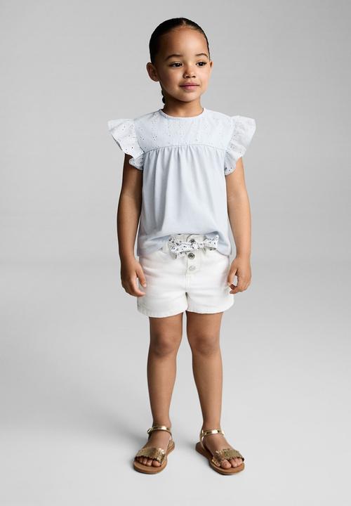 MANGO - T-shirt anita - light pastel blue